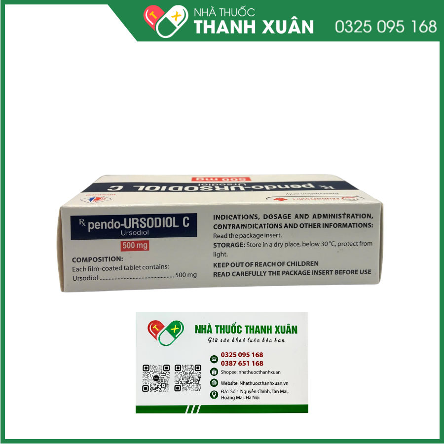 Pendo-Ursodiol C 250mg điều trị xơ gan mật nguyên phát (3 vỉ x 10 viên)